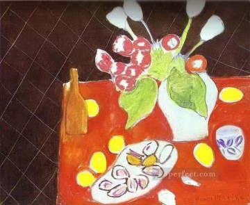 Background Oil Painting - Tulips and Oysters on Black Background abstract fauvism Henri Matisse